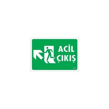 KOD:947 Acil Çıkış 25x35 Uyarı Levhası