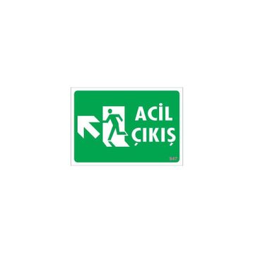 KOD:947 Acil Çıkış 25x35 Uyarı Levhası