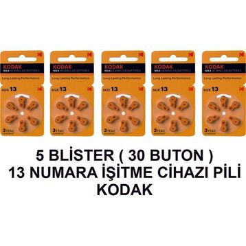 Kodak 13 Numara 5 Paket Kodak İşitme Cihazı Pili