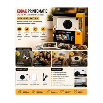 Kodak Printomatic Instant Beyaz Dijital Fotoğraf Makinesi