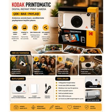 Kodak Printomatic Instant Beyaz Dijital Fotoğraf Makinesi