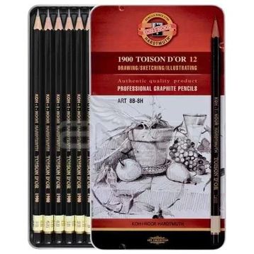 Koh-i Noor 1900 Toison Dor 12 Dereceli Art 8B-8H 1902 Kalem Seti