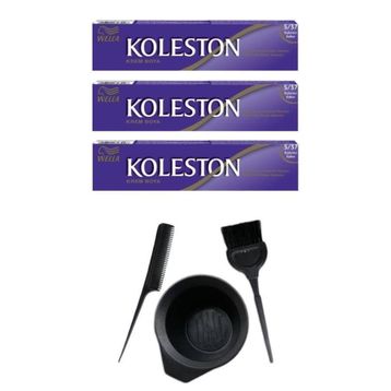 Koleston 5.37 3 Adet Tüp Saç Boyası ve Saç Boyama Seti