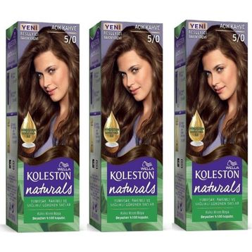 Koleston Naturals 5 0 Açık Kahve 3 Adet Saç Boyası