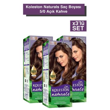 Koleston Naturals 5 0 Açık Kahve 3 Adet Saç Boyası