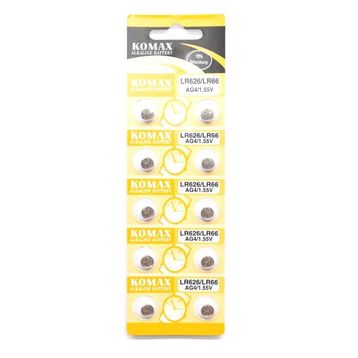 Komax LR626-LR66-377-AG4 1.55V 10 Adet Saat Pili