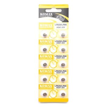 Komax LR626-LR66-377-AG4 1.55V 10 Adet Saat Pili