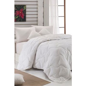 Komfort Home 155x215 cm Tek Kişilik Çizgili Pamuk Saten Yorgan