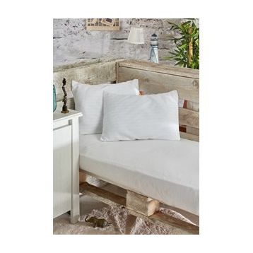 Komfort Home 35x45 cm x 2 Bebek Çizgili Pamuk Saten Yastık Kılıfı