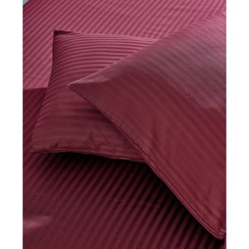 Komfort Home Bordo 2 Adet Çizgili Pamuk Saten Yastık Kılıfı