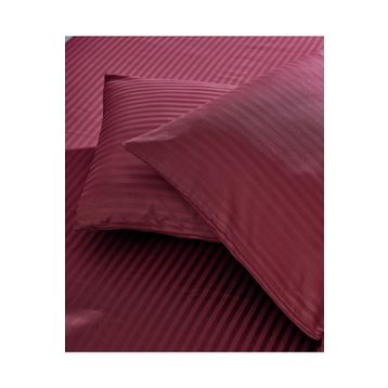 Komfort Home Bordo 2 Adet Çizgili Pamuk Saten Yastık Kılıfı