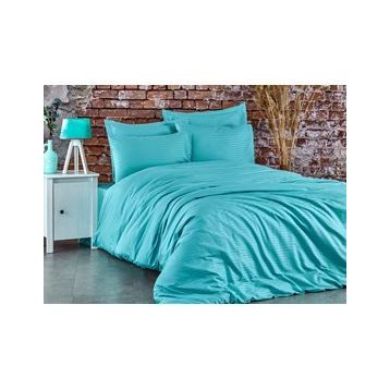Komfort Home Çizgili Pamuk Saten Battal Boy Nevresim Takım