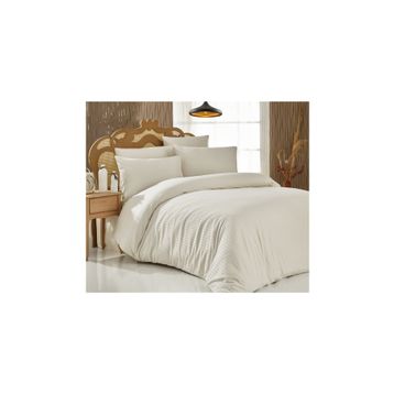 Komfort Home Krem 2 Adet Çizgili Pamuk Saten Yastık Kılıfı