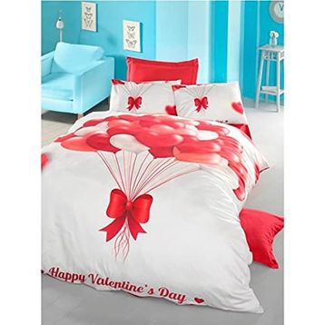 Komfort Home Mavi 3D Çift Kişilik Pamuk Saten 200 x 220 cm Nevresim Takımı