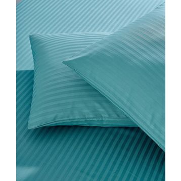 Komfort Home Petrol Yeşili 2 Adet Çizgili Pamuk Saten Yastık Kılıfı