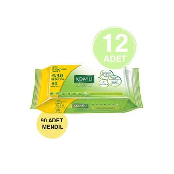 Komili 12'li Set 90 Yaprak Islak Havlu