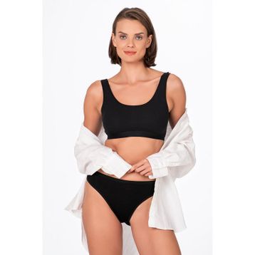 Kompedan K23926 Siyah Kadın Viskon Slip