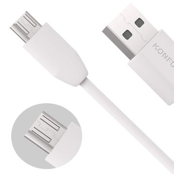 Konfulon S02 Micro 100 cm Beyaz USB 2,4A Şarj Data Kablosu