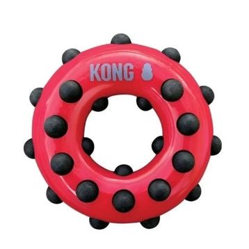 Kong Dotz 15 cm Siyah Kırmızı Large Halka Sesli Köpek Oyuncağı