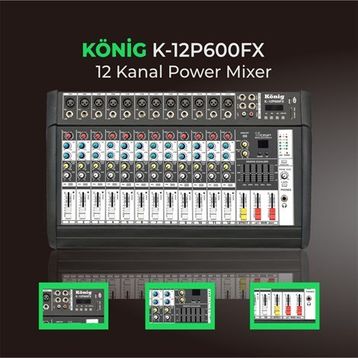 König K-12 P600 FX 2x300 Watt 12 Kanal Power Mikser