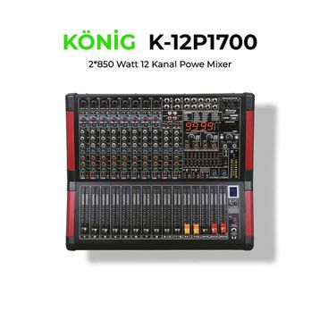 Konig K-12P1700 2x850 W 12 Kanal Power Mikser