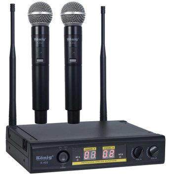Konig K-402 El Yaka İki Kanal Uhf Telsiz Mikrofon