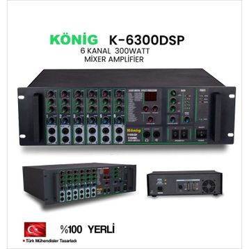 Konig K-6300 DSP 4-8 OHM 300W 6 Kanal Amfi