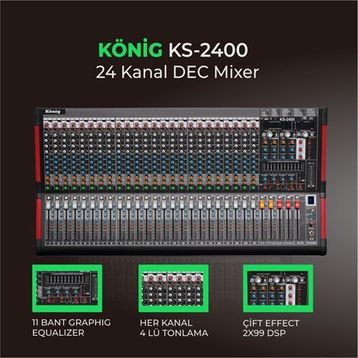 Konig KS-2400 24 Kanallı Deck Mikser
