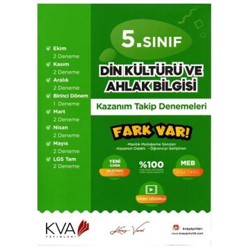Koray Varol Yayınları 5. Sınıf Din Kültürü Ve Ahlak Bilgisi Kazanım Takip Denemeleri