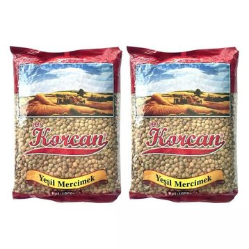 Korcan 1 kg Yeşil Mercimek (2 adet)