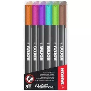Kores Set 6'lı Pvc Permanet Marker