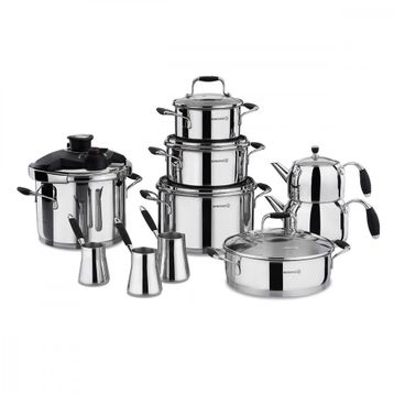 Korkmaz A1758 Siyah Flora 14 Parça Hiper Set