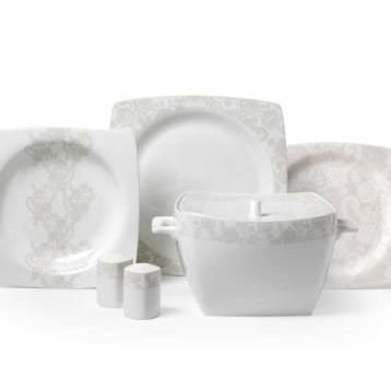 Korkmaz A8430 Bone Selection 60 Parça Kare Yemek Takımı