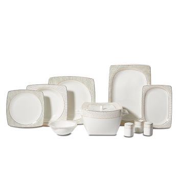 Korkmaz A8444 Bone Selection 60 Parça Kare Yemek Takımı