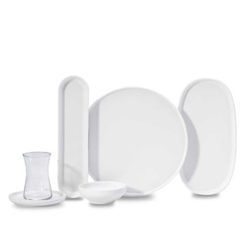 Korkmaz A8700-1 Luna Collection 25 Parça Beyaz Porselen Kahvaltı Takımı