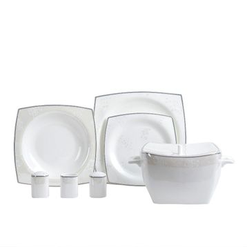 Korkmaz Bone Collection 60 Parça Kare Yemek Takımı