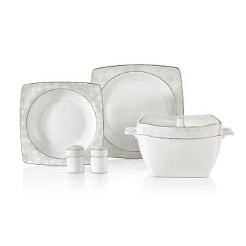Korkmaz Bone Selection Kare 60 Parça Yemek Takımı