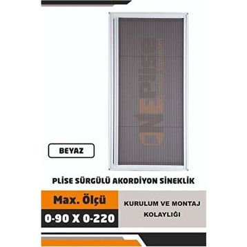 Köroğlu Sineklik ve Yapı Market Plise Pileli Alüminyum 90x210 cm Sürgülü Kapı Sinekliği