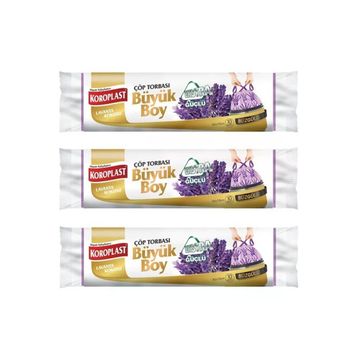 Koroplast 10'lu 65x70 cm Koku Hapseden Lavanta Büzgülü Büyük Boy Çöp Torbası (3 adet)