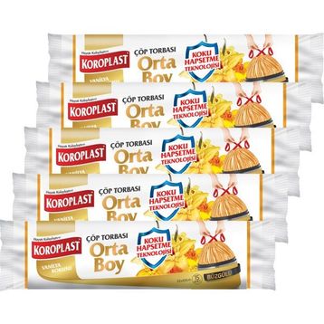 Koroplast 15'li Büzgülü Vanilyalı Orta Boy Çöp Poşeti (2 adet)