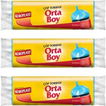Koroplast 20 Adet 3'lü Büyük Boy Çöp Torbası