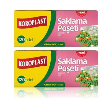 Koroplast 24x38 cm 120'li Orta Boy Saklama Poşeti (2 adet)