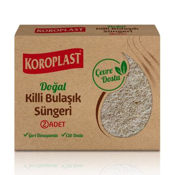 Koroplast 2'li Doğal Killi Bulaşık Süngeri