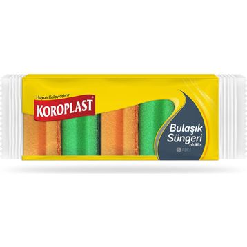 Koroplast 5'li Oluklu Bulaşık Süngeri