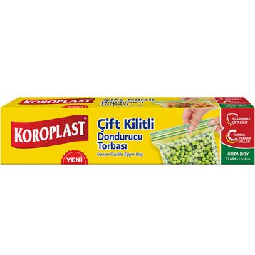 Koroplast Çift Kilitli Orta Boy 12 Adet Dondurucu Torbası