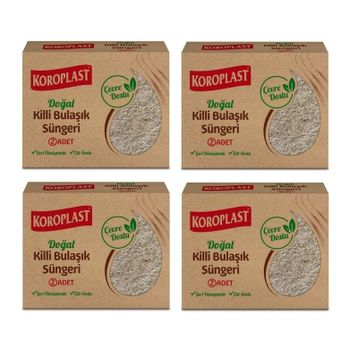 Koroplast Doğal Killi 2'li x 4 Paket Bulaşık Süngeri