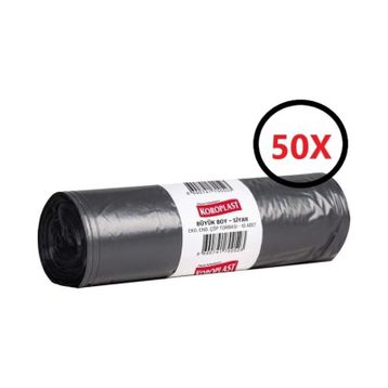 Koroplast Eko Endüstriyel Büyük Boy 65x80 cm Siyah 10'lu Paket Çöp Torbası