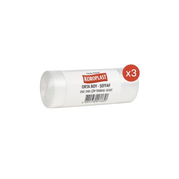 Koroplast Eko Endüstriyel Orta Boy 20 x 3 Adet Şeffaf Çöp Poşeti