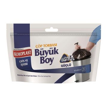 Koroplast Ekstra Güçlü 10lu Büyük Boy Çöp Torbası x 10 Paket
