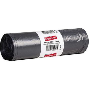 Koroplast Horeca Battal Boy 72x95 cm Siyah 10'lu Çöp Torbası